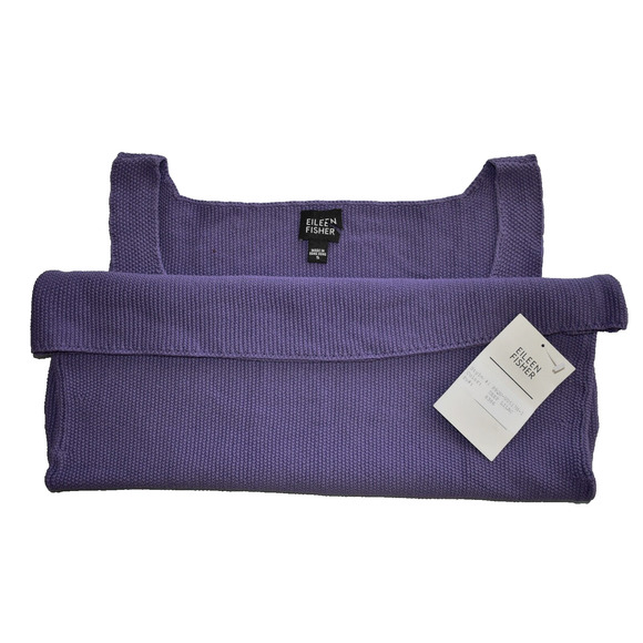 A5 NEW EILEEN FISHER Deep Lilac Cotton Knit Tank Top Size S - Picture 4 of 4